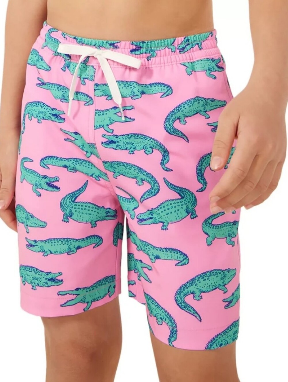 Chubbies The Glades Swim Trunks Alligator Print Pink Green Size XL Youth 18/20